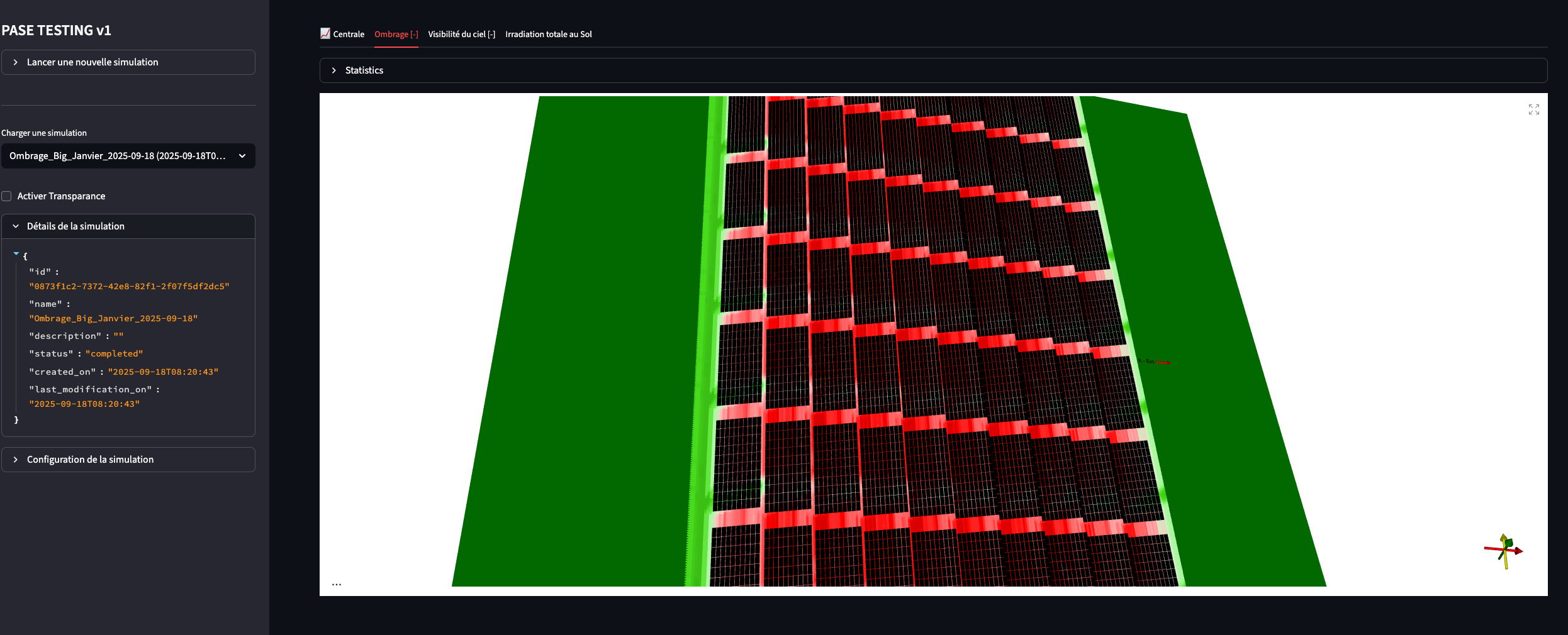 Solar Panel Shadow Simulation